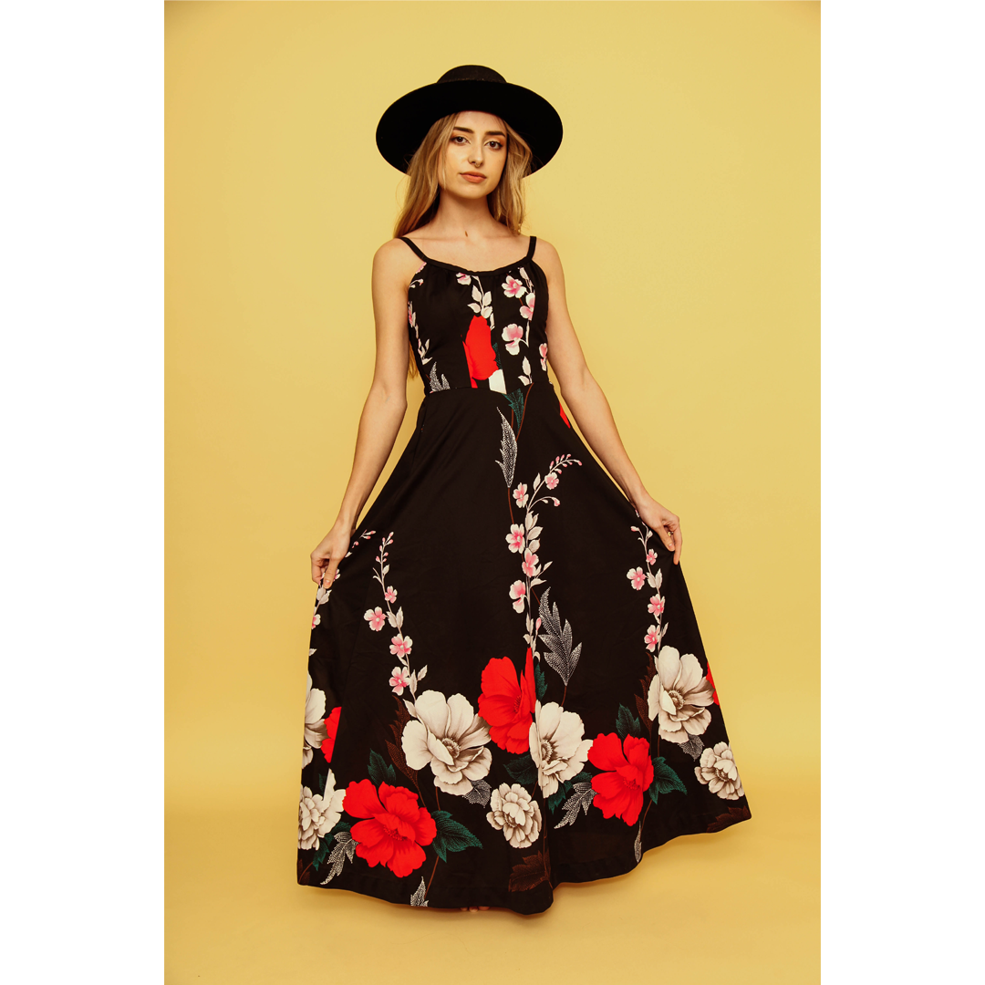 MOONDUST GARDEN DENIM MIDI DRESS main image 1