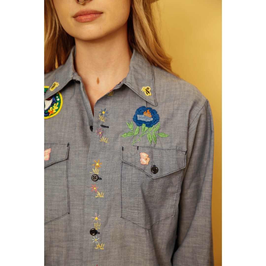 Embroidered Button Up Shirt