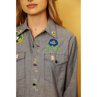 Embroidered Button Up Shirt