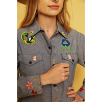 Embroidered Button Up Shirt